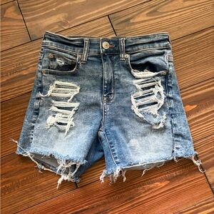 American Eagle Outfitters Distressed Blue Denim Shorts